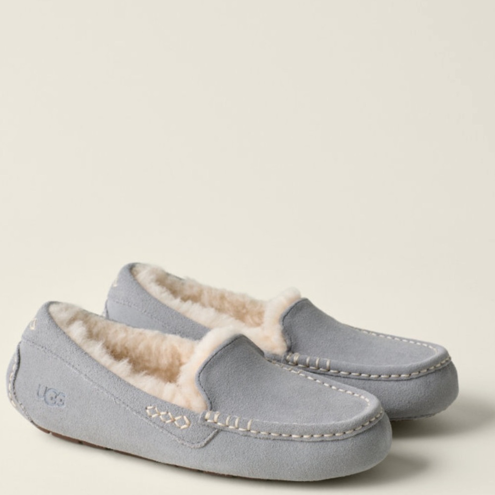 UGG Gray Ansley Moccasin Slippers